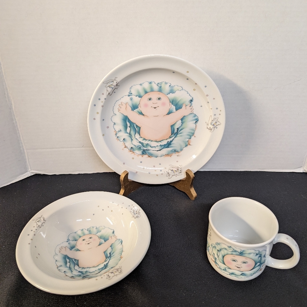 New Vintage 1984 Cabbage Patch dishes Plate Bowl Mug China Dinnerware Lot Bundle